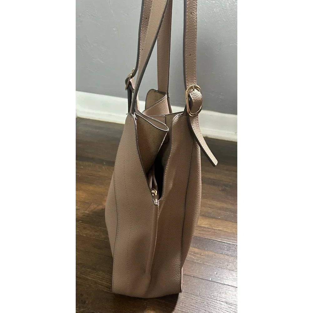Susan Robert's Squared Beige/pink Slouchy Hobo Leather Bag Boho Western Timeless